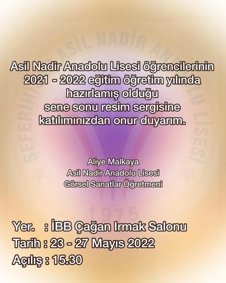 Asil Nadir Anadolu Lisesi öğrencilerinden yıl sonu sergisi