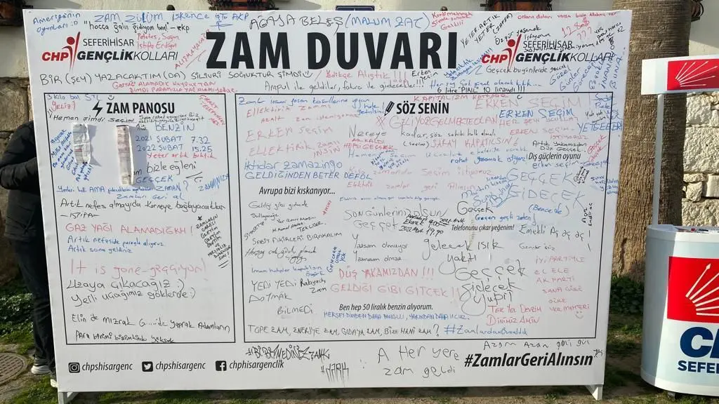 CHP Seferihisar’dan ‘zam duvarı’ eylemi