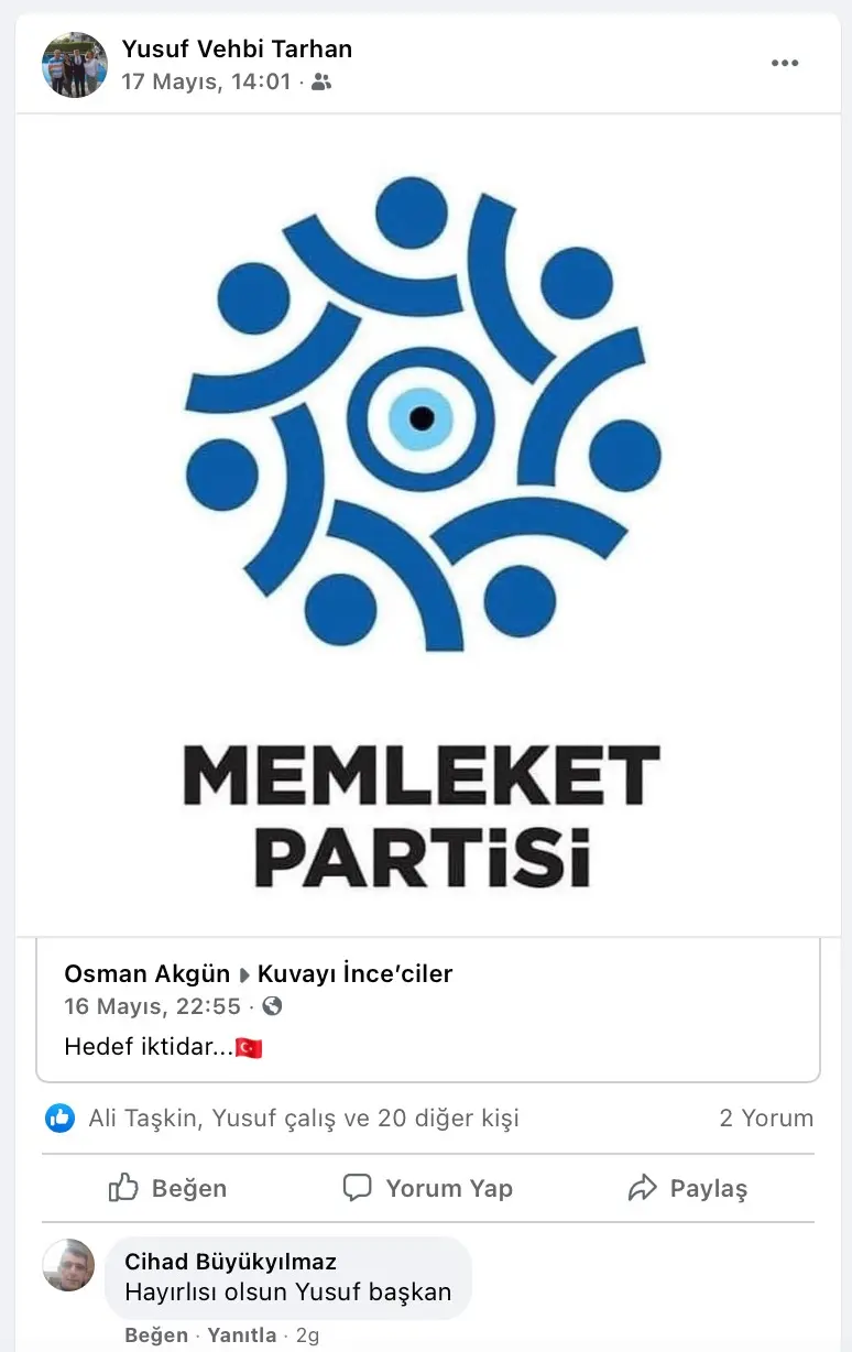 Seferihisar CHP’nin simge isminden Memleket Partisi paylaşımı