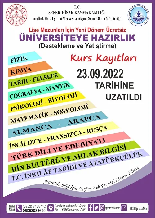 Seferihisar’da Halk Eğitim Kursları başladı