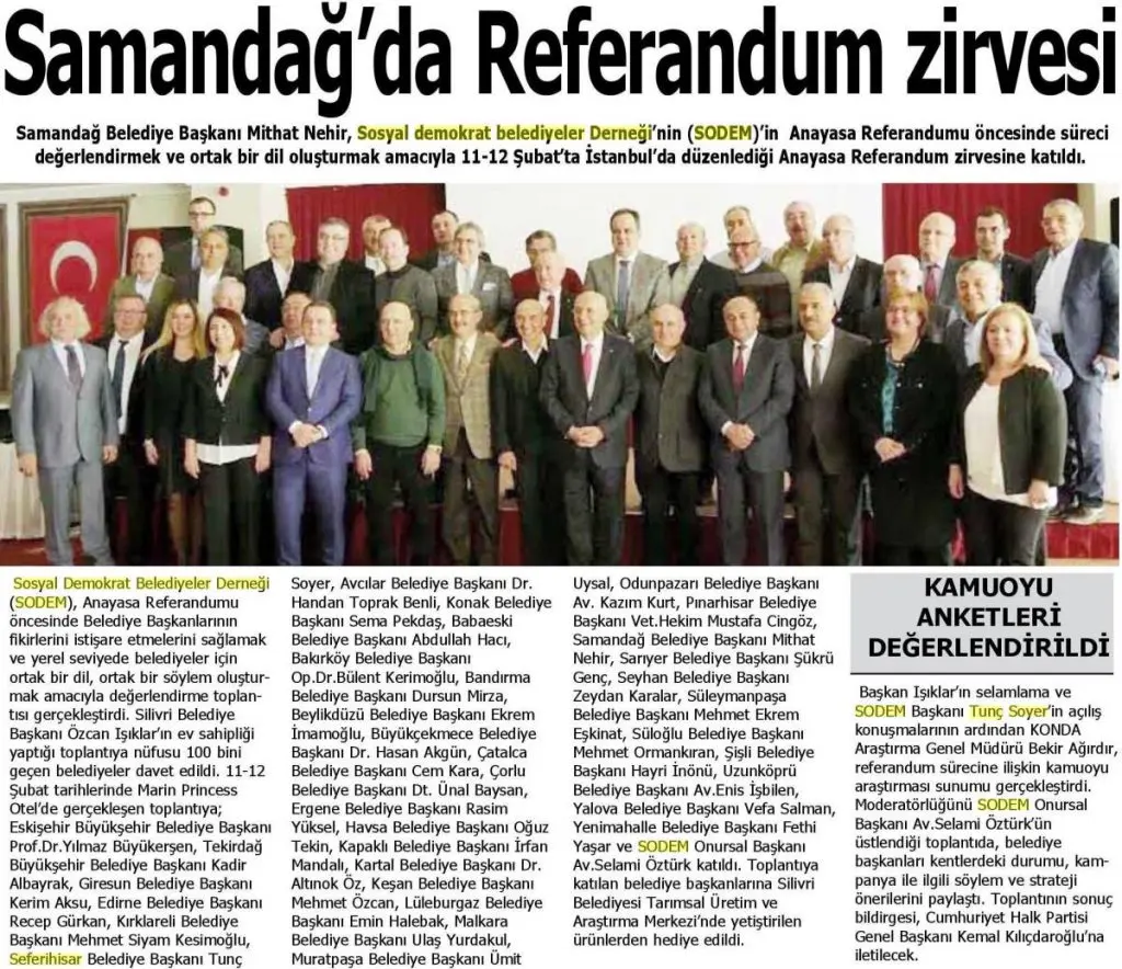 SODEM’in Referandum Zirvesine Türkiye’nin dört bir yanından katılım