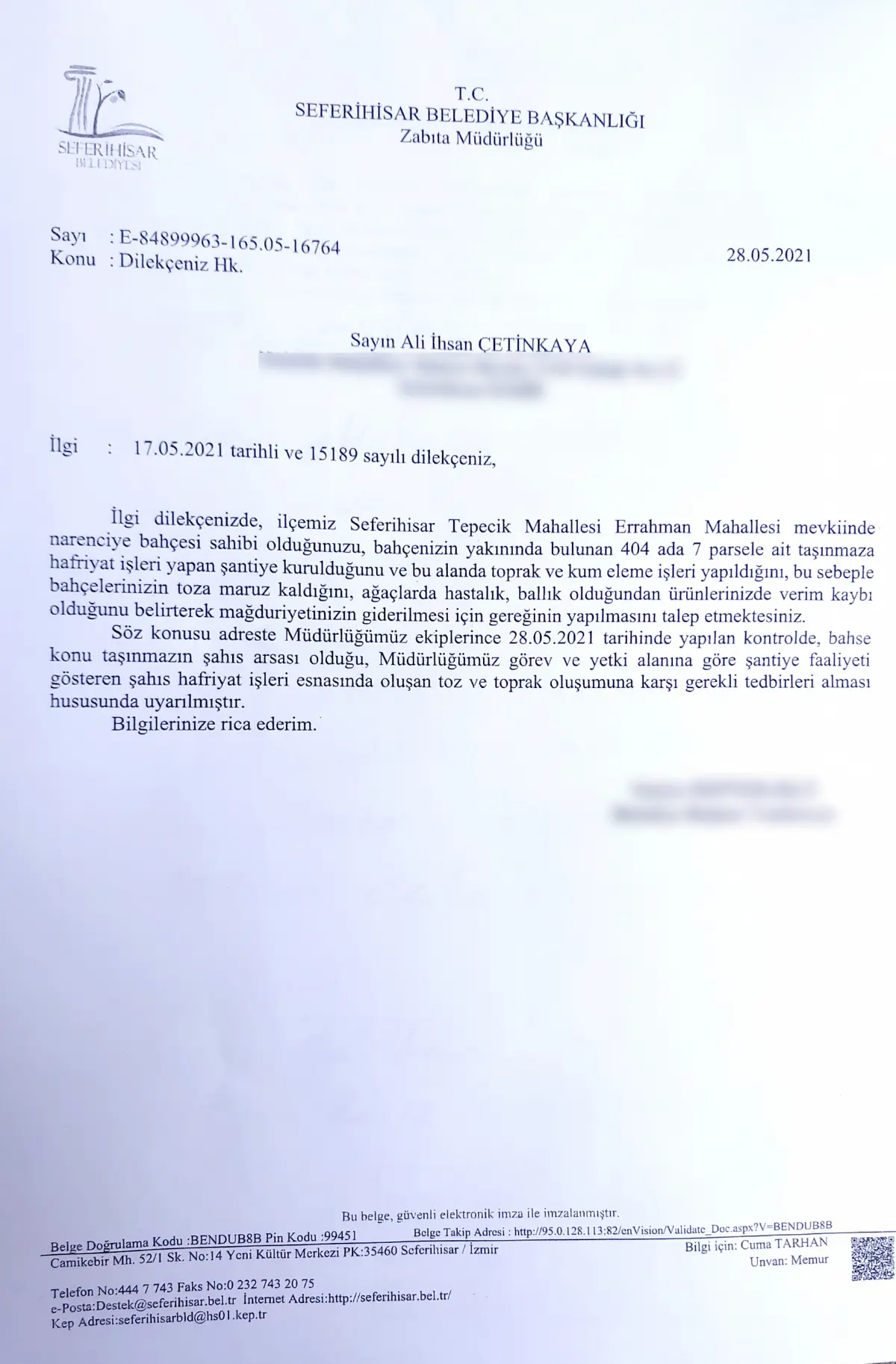 Tarım alanındaki hafriyat, mandalinaları öldürüyor