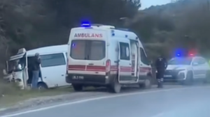Kavakdere yoluda ikinci kaza: Dolmuş yoldan çıktı