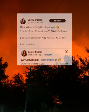 Seferihisar’daki yangına tepkili paylaşım gündem oldu